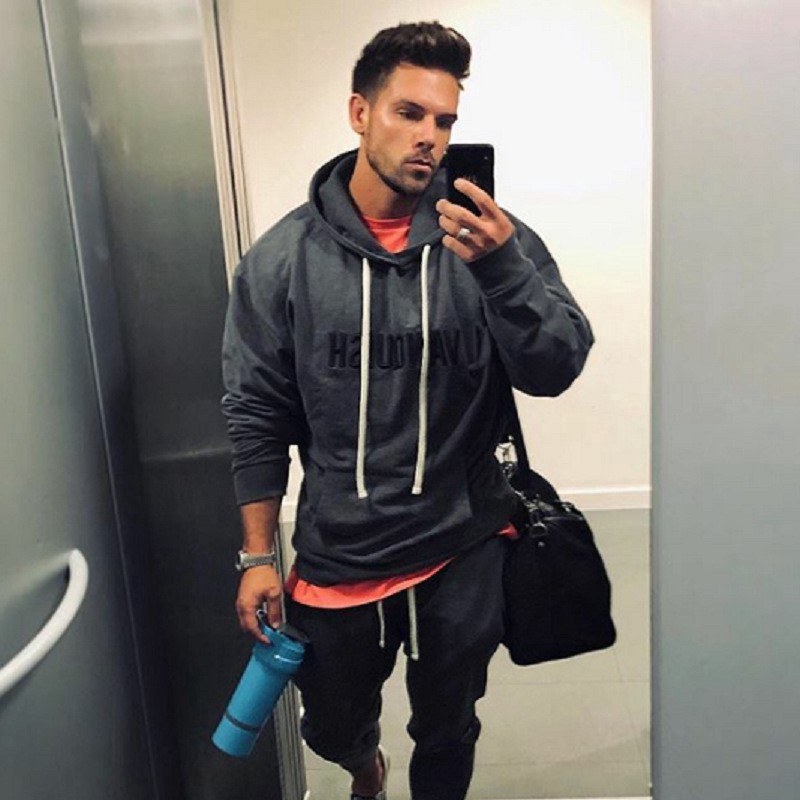 VQ Men's Cotton Sports Leisure Hoodies Outdoor Training Outerwear