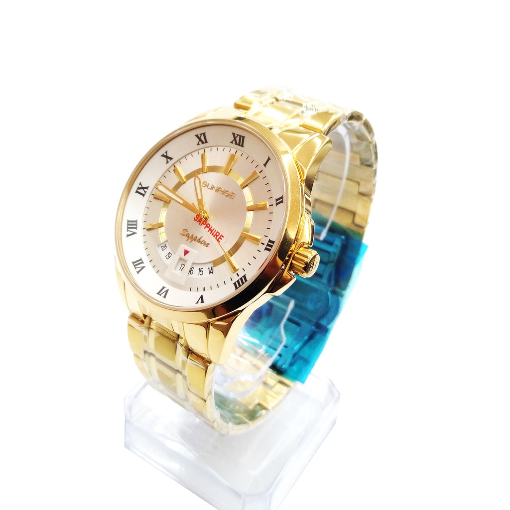 [Tặng ví da nam] Đồng hồ Sunrise nam SR26 NAMT màu vàng, mặt trắng, thiết kế sang trọng, bảo hành 12 tháng | BigBuy360 - bigbuy360.vn