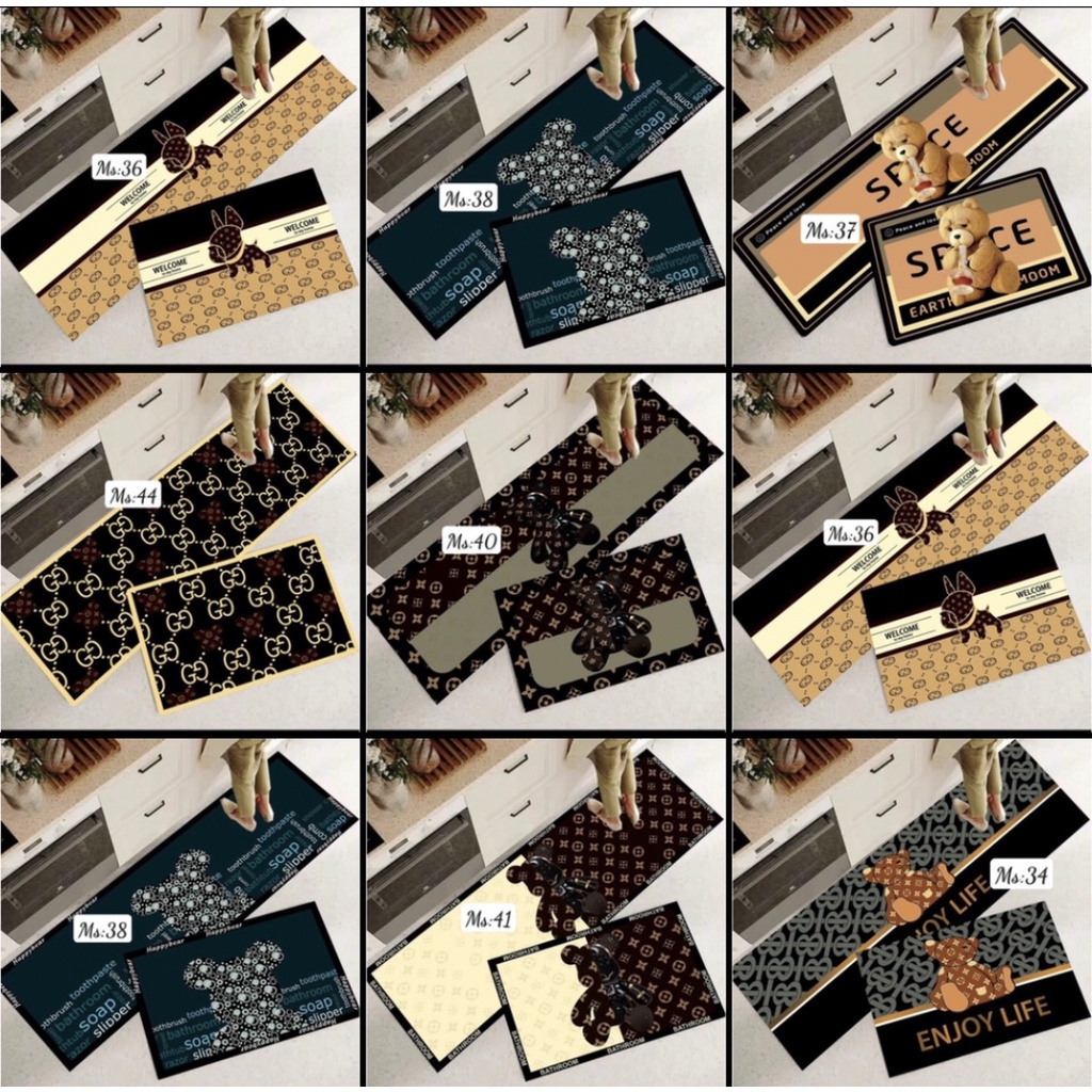 [ LOẠI 1,DÀY ] SET 2 Thảm Nhà Bếp / Thảm Chùi Chân CAO CẤP Chống Trượt giá rẻ SBK1451