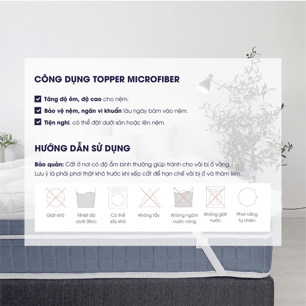 Topper Changmi Bedding lông vũ nhân tạo Microfiber Hàn Quốc chuẩn khách sạn 5 sao, tăng tiện nghi, tăng độ êm cho nệm