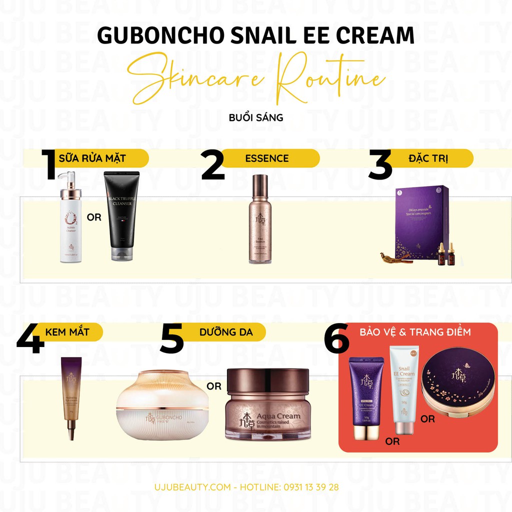 Kem Ốc Sên EE 6 in 1 Guboncho Snail EE Cream - làm trắng, chống nhăn, chống nắng, che khuyết điểm, dưỡng ẩm, cấp ẩm | BigBuy360 - bigbuy360.vn