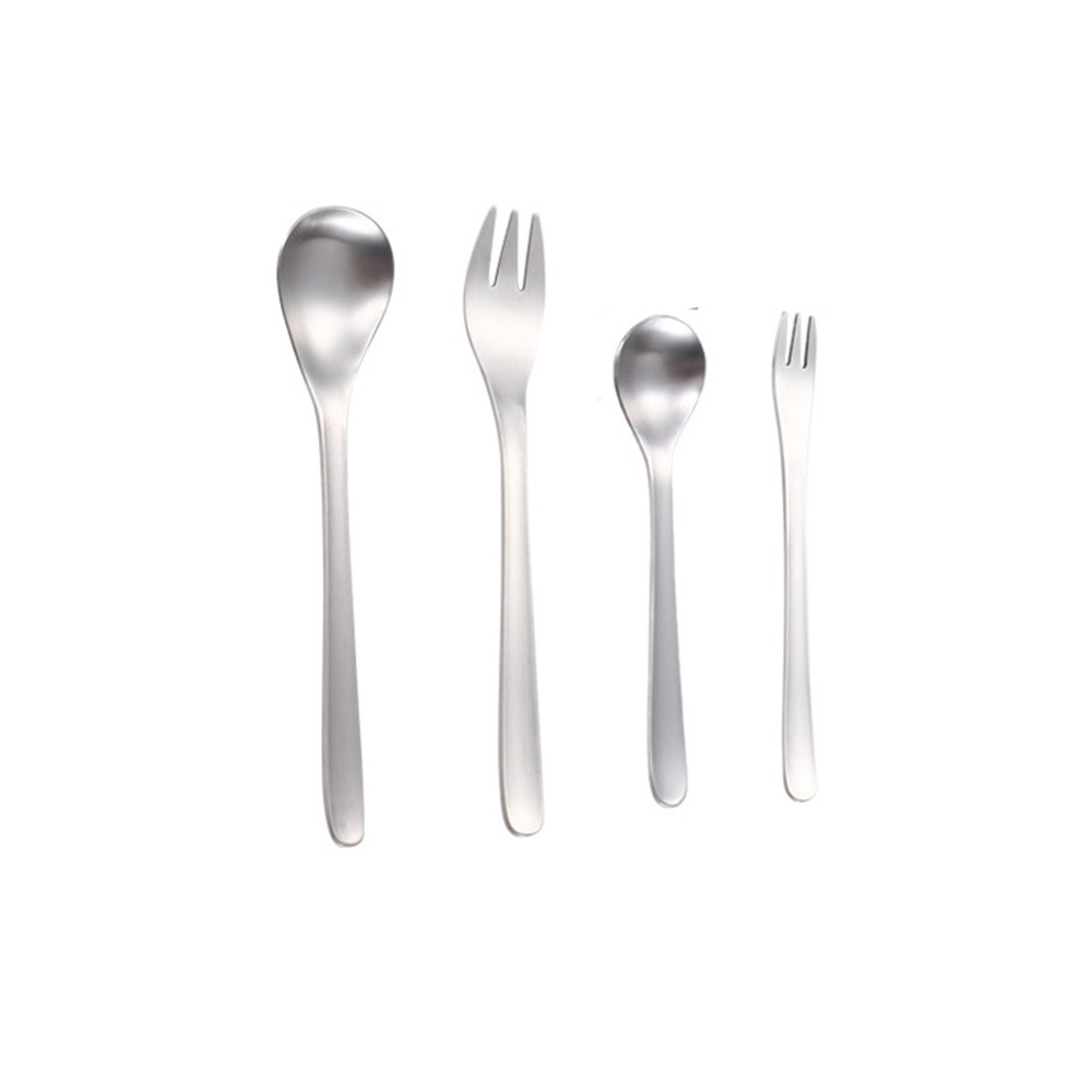 Bộ Muỗng Nĩa Ăn Tráng Miệng Bằng Thép Không Gỉ 304 Cao Cấp