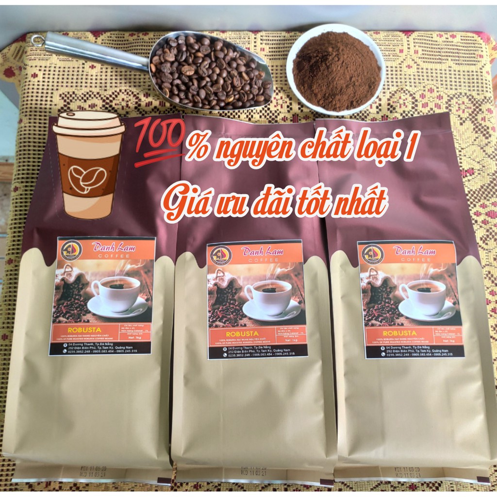 1KG Cà phê nguyên chất Robusta - Coffee Danh Lam