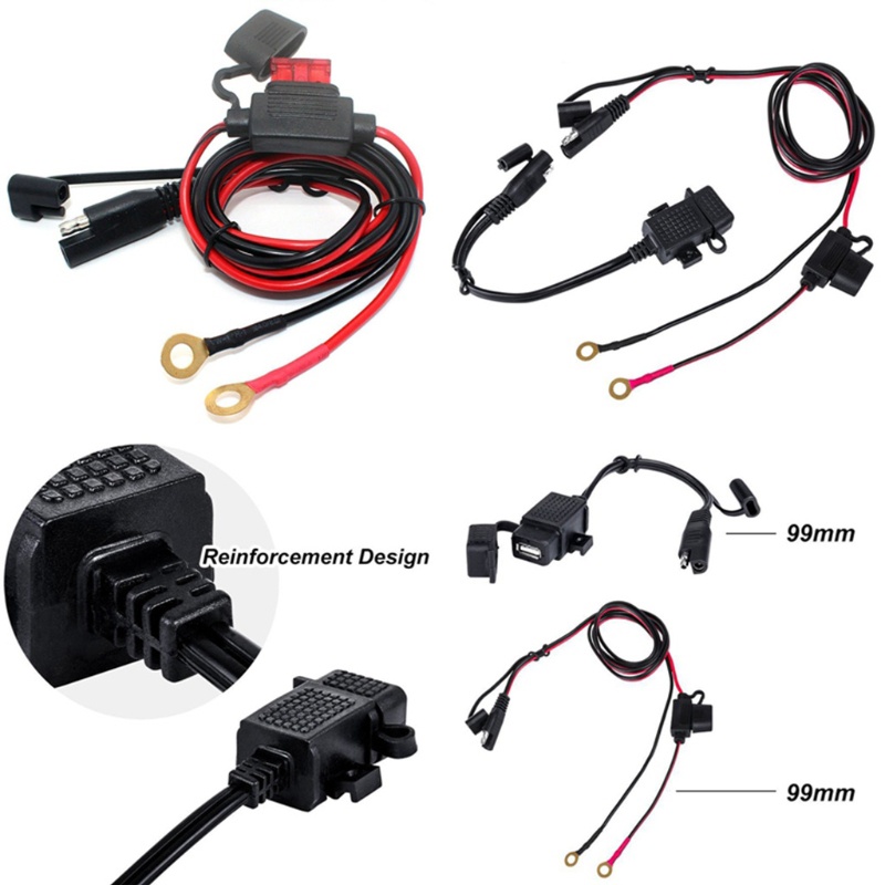 Dây Cáp Sạc Chuyển Đổi SAE Sang USB Đa Năng Dành Cho Xe Mô Tô