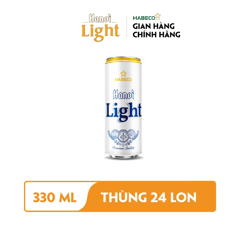 HỎA TỐC HÀ NỘI - COMBO 2 Thùng 24 lon Bia Hanoi BOLD &amp; Light –  HABECO (330ml/lon)