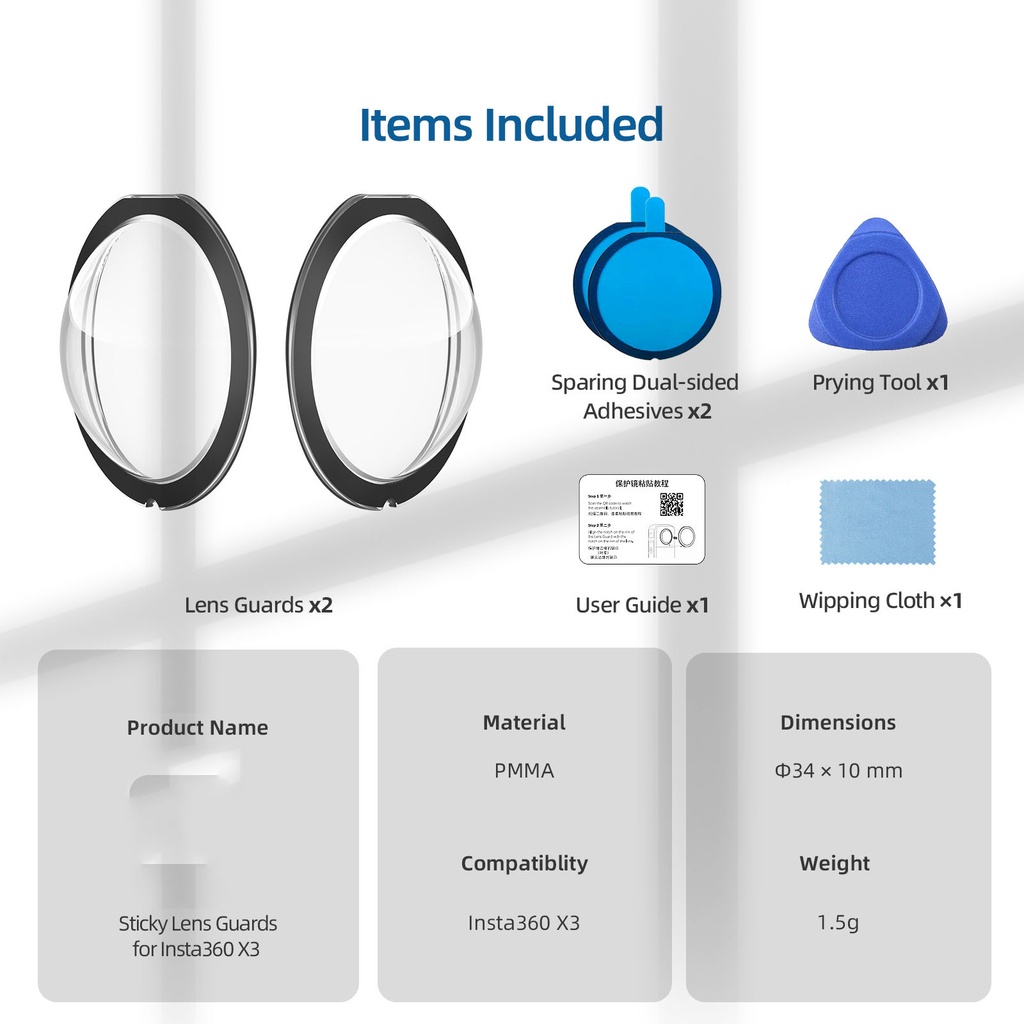 Miếng Dán Bảo Vệ Ống Kính Camera Cho Insta360 X3 Panoramic Action Insta 360 One X3