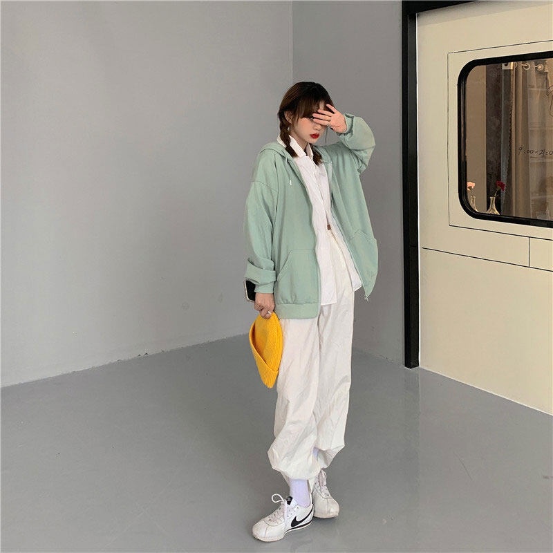 Áo khoác cardigan Yeya có nón trùm dáng rộng vừa vặn dài vừa thời trang Hàn Quốc