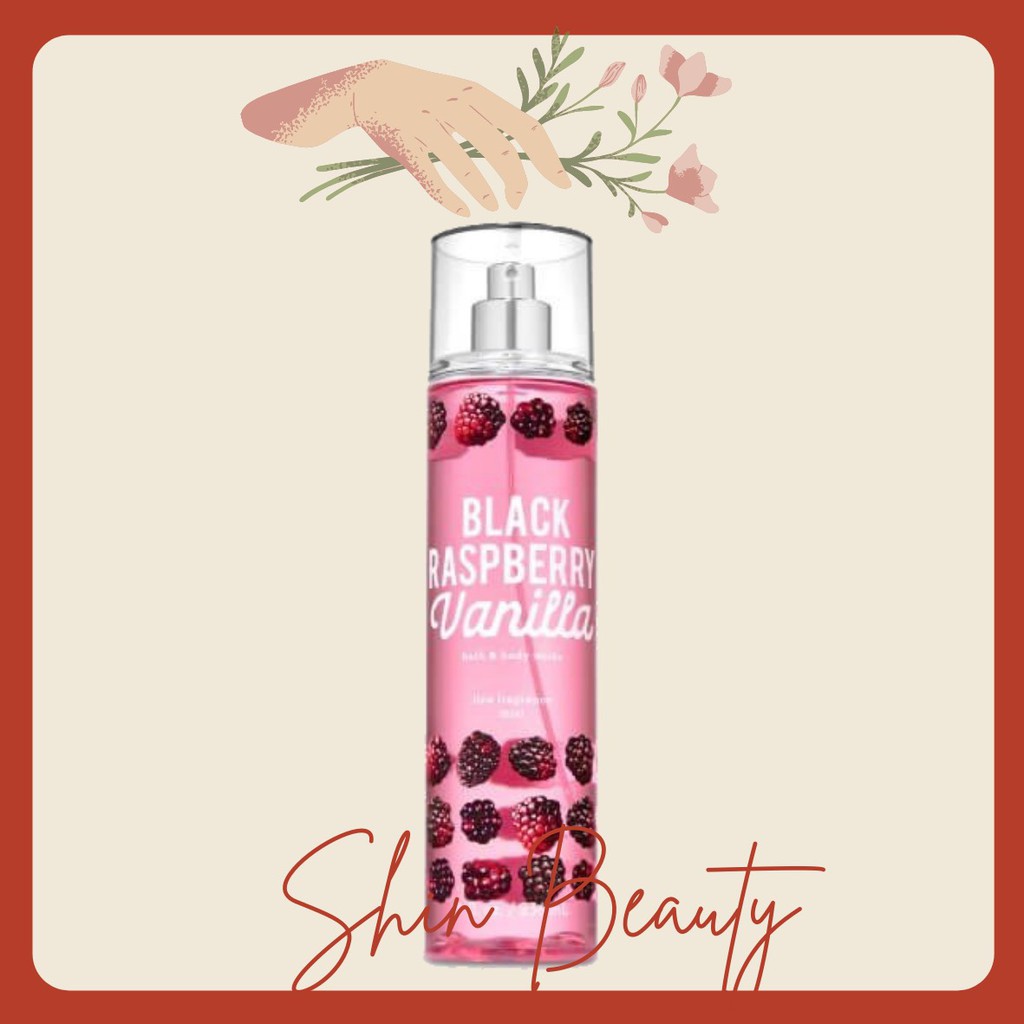 Xịt Thơm Toàn Thân Lưu Hương Mịn Da Bath &amp; Body Works - Black Raspberry Vanilla