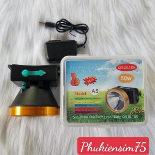Đèn pin siêu sáng đội đầu A5 - 50W kèm theo sạc và dây đeo
