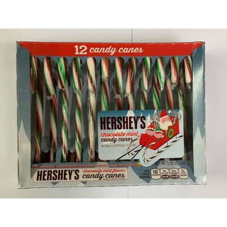 Kẹo Cây Gậy Hershey's Chocolate Mint Candy Canes Của Mỹ - Vị Socola Bạc Hà