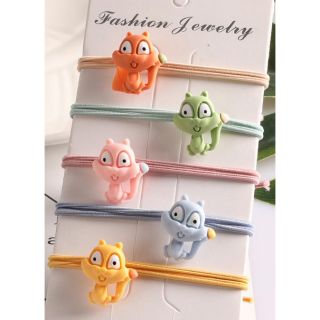 Set 5 Dây Thun Cột Tóc buộc tóc Hình Sóc phong cách Hàn Quốc dễ thương siêu cute hot hit giá rẻ