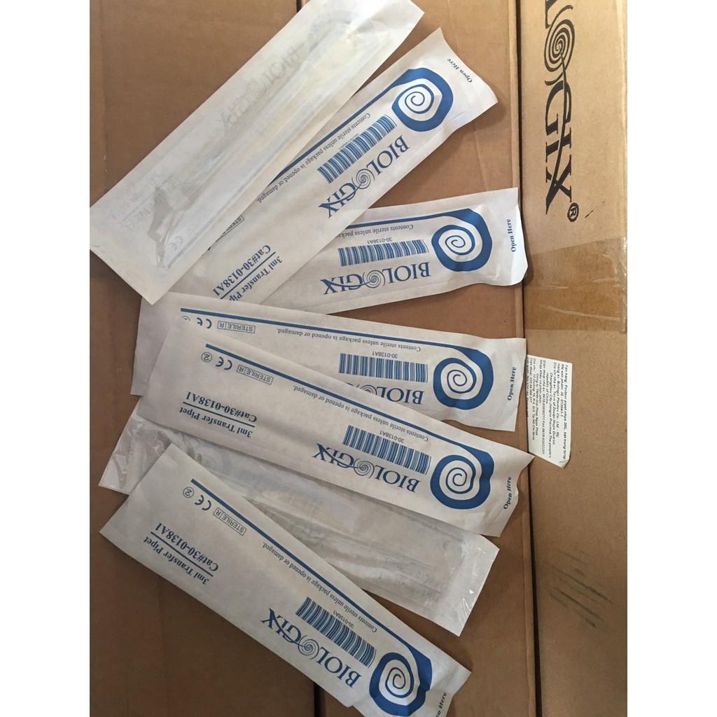 200 pasteur pipet nhựa 3ml tiệt trùng từng cái