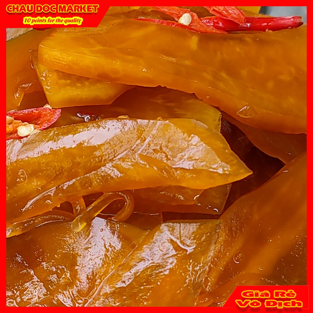 Đu Đủ Mắm Nguyên Miếng Chưa Trộn Đã Ngâm Nước cốt Mắm Thơm Ngon Hủ 500gr