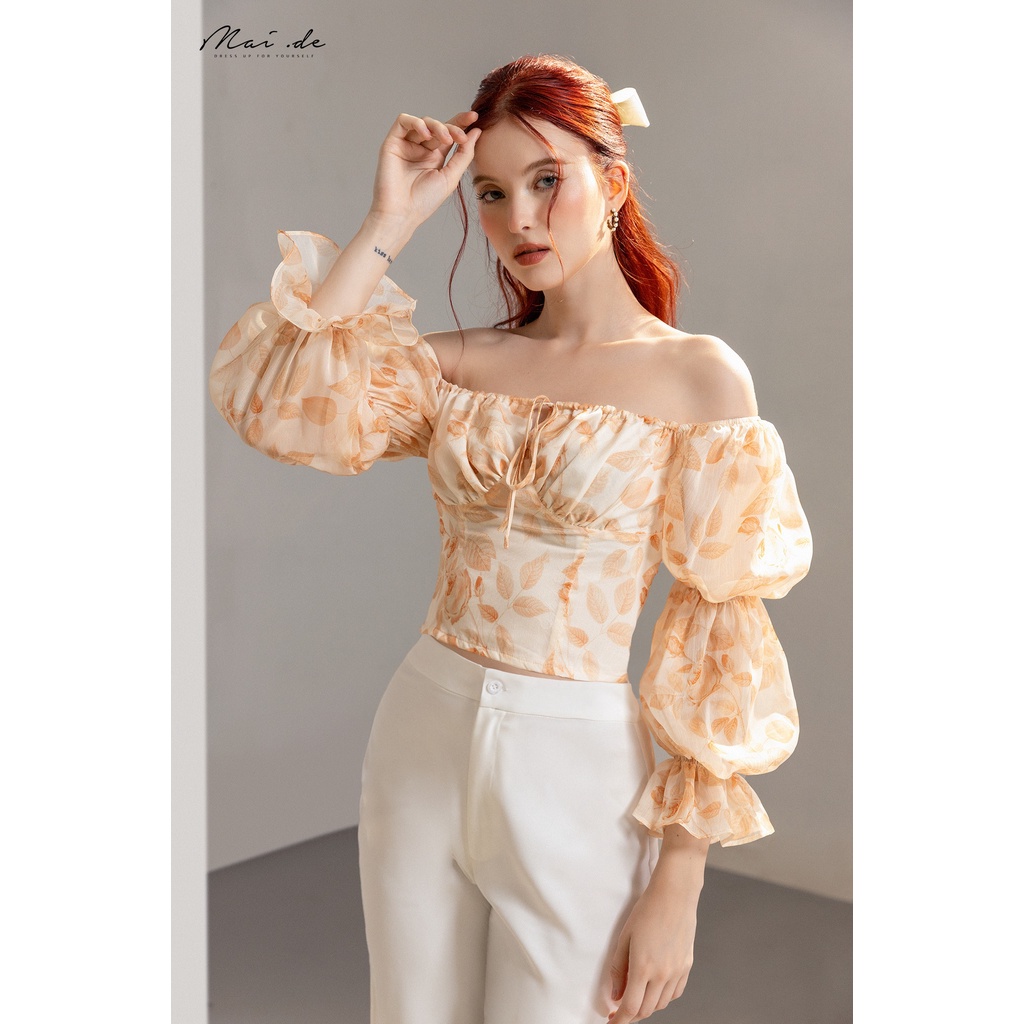 MAIDE Aó crop top trễ vai PARIS TOP