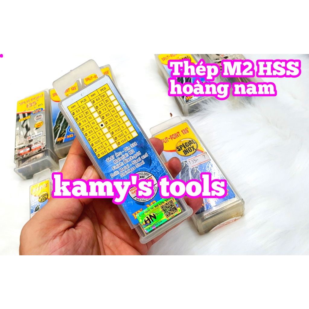 Mũi khoan sắt inox pháp hoàng nam chính hãng đủ size M4-M8