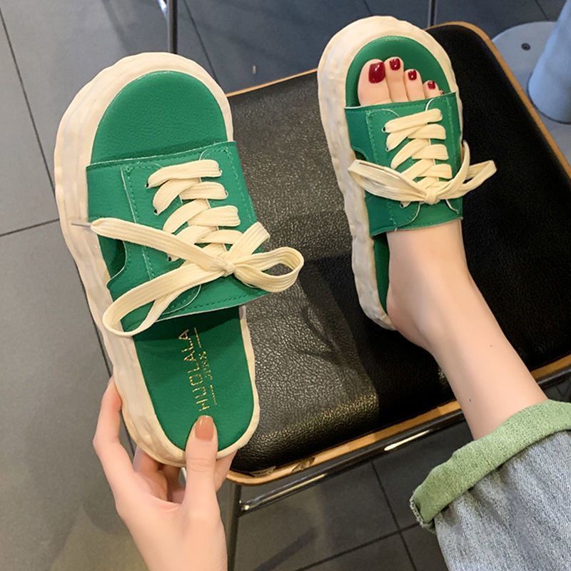 Giày Sandal Đế Dày Size Lớn Phong Cách Pháp Thời Trang