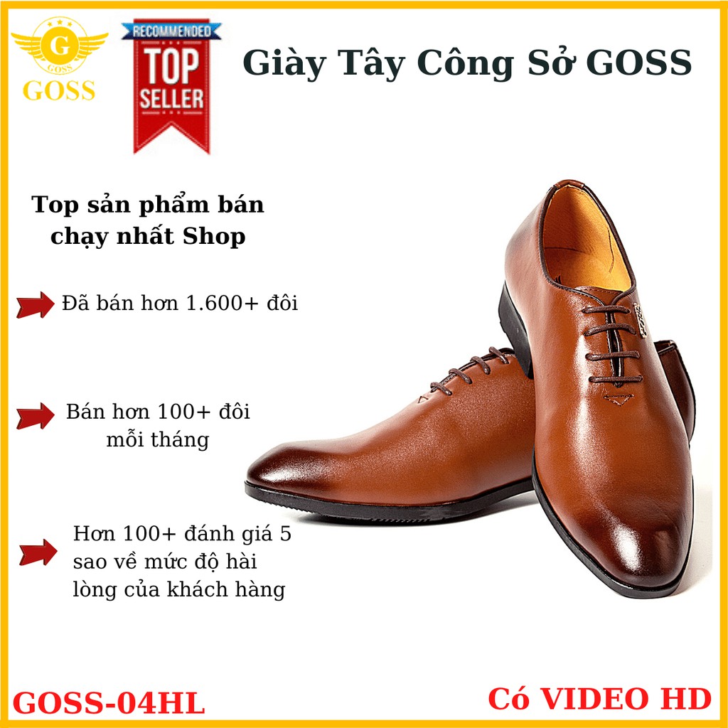 ️🏆SIÊU PHẨM️🏆 Giày Tây Nam Công Sở Da Bò Cao Cấp 04GOSS - Giày Tây Nam Dây Buộc Mũi Nhọn! | BigBuy360 - bigbuy360.vn