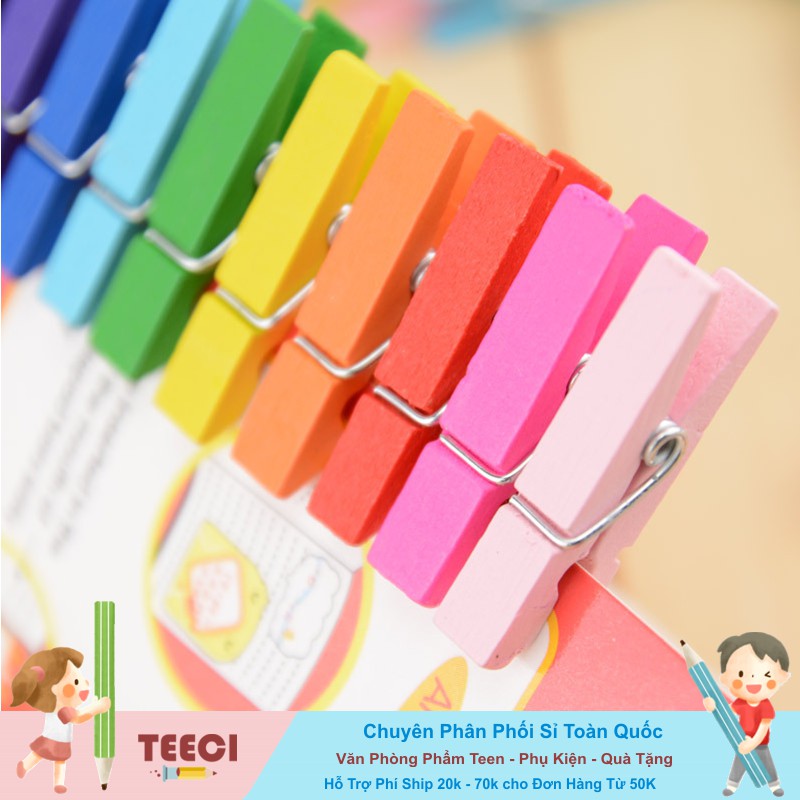 Bán Sỉ 10 Kẹp Gỗ Treo Ảnh Trang Trí Giữ Giấy Ghi Chú Tài Liệu Đánh Dấu Sách Đồ Dùng Văn Phòng D013