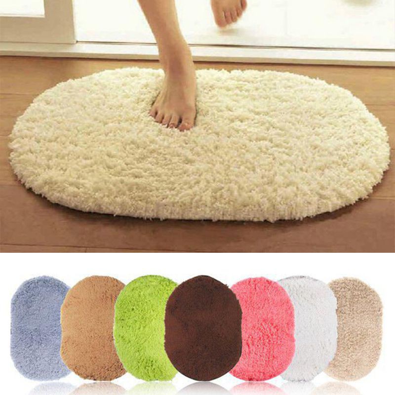 Thảm lót sàn chống trượt dáng tròn cỡ 50x80cm tiện dụng