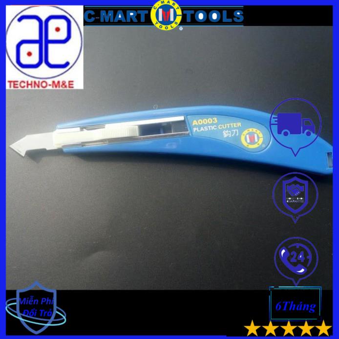 Dao cắt, dao rọc nhựa Mica dạng lưỡi câu C-Mart A0003