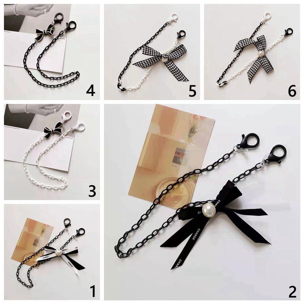 Dây Đeo Mắt Kính Bằng Acrylic Hình Nơ Trắng Đen