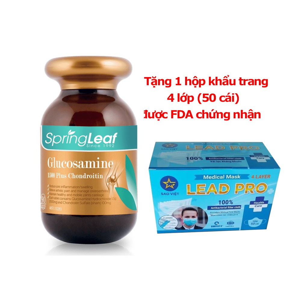 ✅ [CHÍNH HÃNG] Viên uống bổ khớp Spring Leaf Glucosamine 1500 Plus Chondroitin