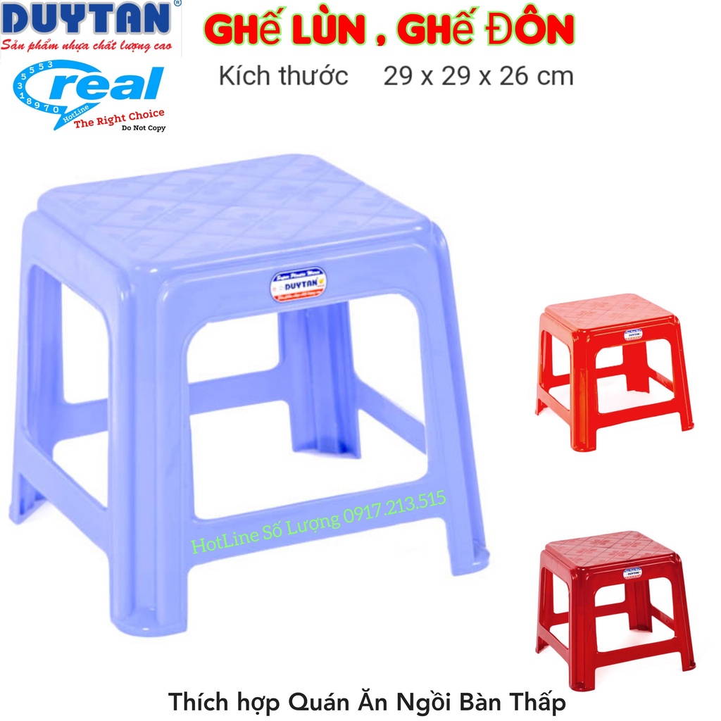 COMBO 5 Ghế nhựa duy tân Lùn Vuông ,ghế đôn truyền thống