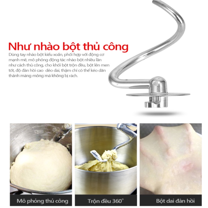 Máy trộn bột, đánh trứng cao cấp DSP KM3025 Dung tích: 6.5 lít, Công suất: 1200W - HÀNG CHÍNH HÃNG