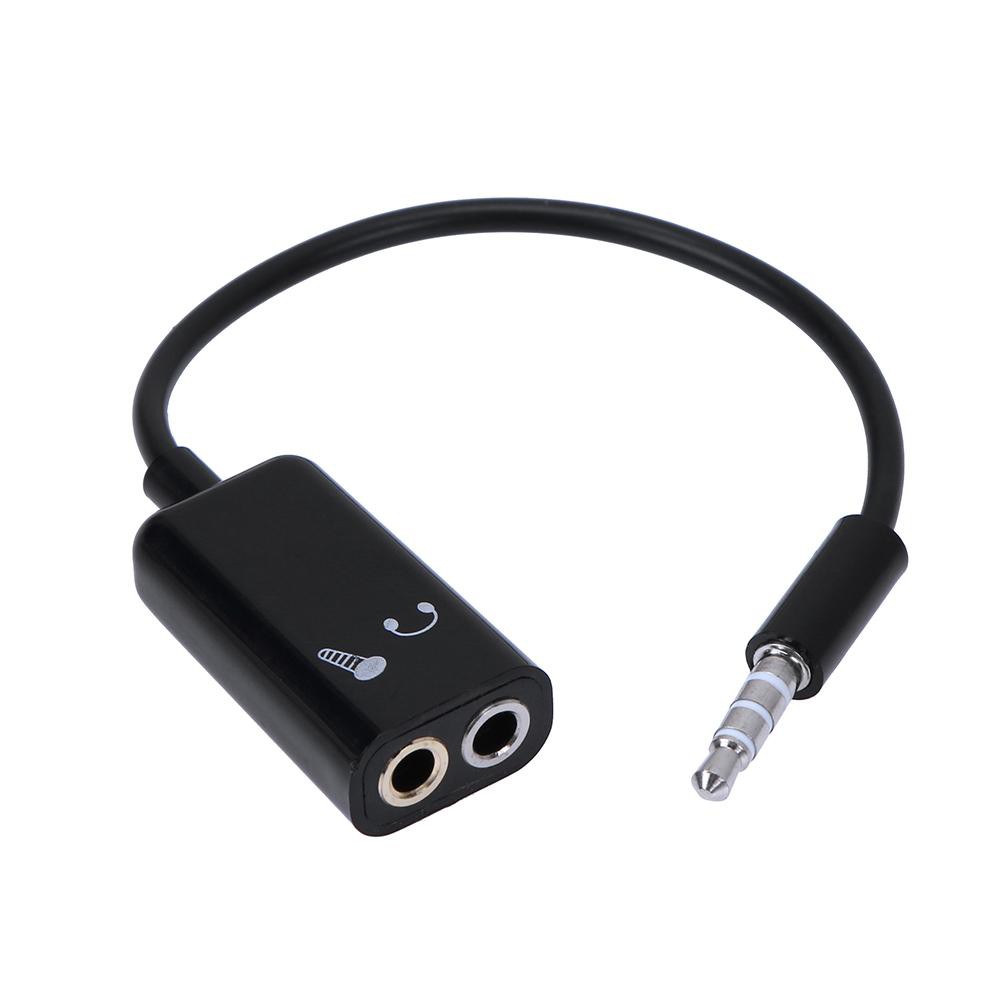 Cáp chuyển đổi âm thanh từ đầu đực 3.5mm sang 2 đầu cái cho tai nghe và mic tiện dụng