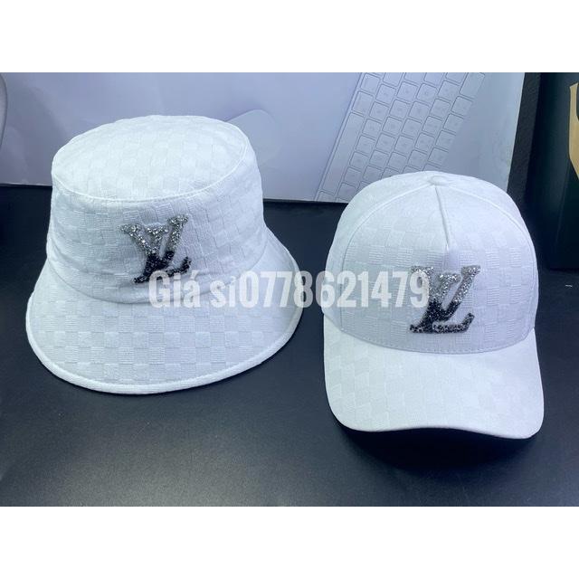 Nón cặp 1 set 2 mũ nam nữ - vành bucket vs kết lưỡi trai vải xốp ô nhập thời trang