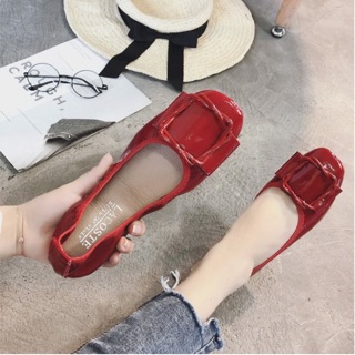Giày bệt nơ mũi vuông