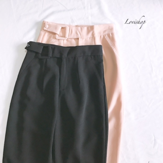 LOVI SHOP - Quần baggy khoen vuông hai màu LOVI