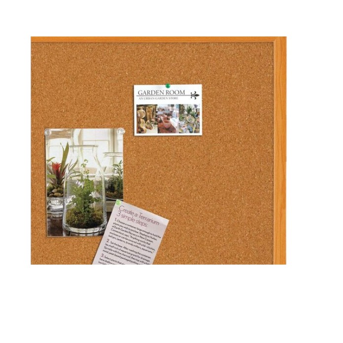 Bảng ghim bần  khung gỗ 60 x 90 cm - Tặng 1 hộp ghim 35 cái