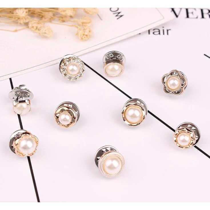 Set 10 ghim cài đính ngọc trai và kim cương giả xinh xắn dành cho nữ