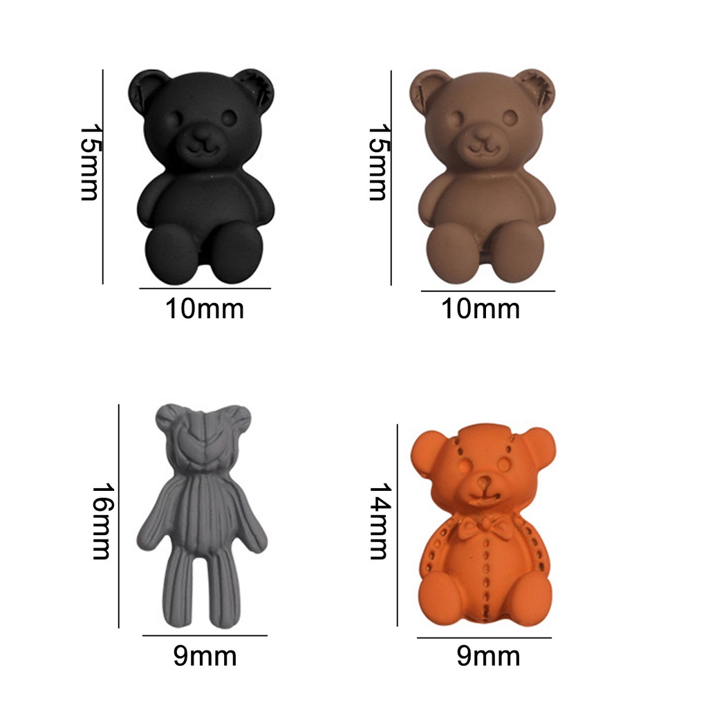 Bộ 10 Phụ Kiện Trang Trí Móng Tay Tạo Hiệu Ứng 3D Hình Gấu Hoạt Hình Dễ Thương