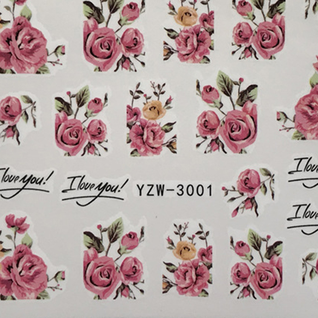 [Hàng mới về] Miếng Dán Chuyển Nước Họa Tiết Hoa Độc Đáo Trang Trí Móng Nghệ Thuật