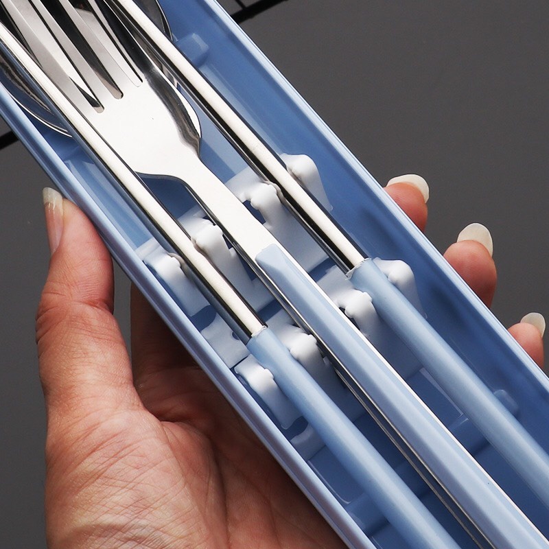 Bộ Muỗng Đũa Nĩa INOX Cao Cấp Có Hộp Kèm Theo tiện dụng