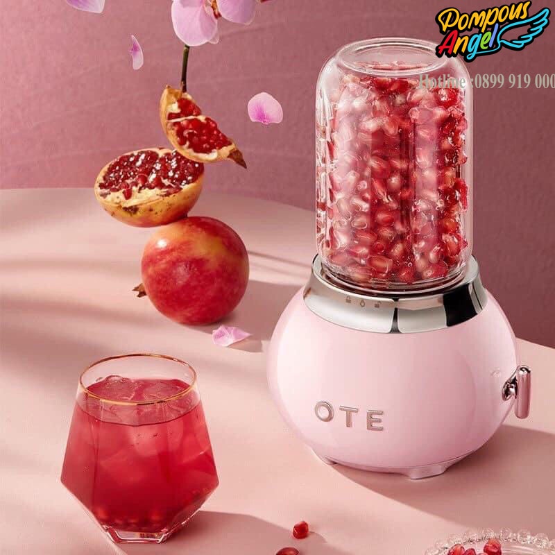 Máy xay sinh tố mini dáng cổ điển cầm tay OTE đủ màu xanh/trắng/hồng , decor trang trí ,bảo hành 12 tháng