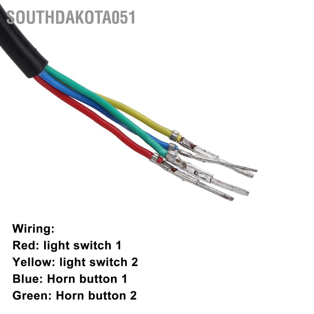 Southdakota051 Công tắc còi đèn pha tay lái xe máy 22mm 2 trong 1 Chiều dài dây 70cm Phổ biến cho ga địa hình ATV