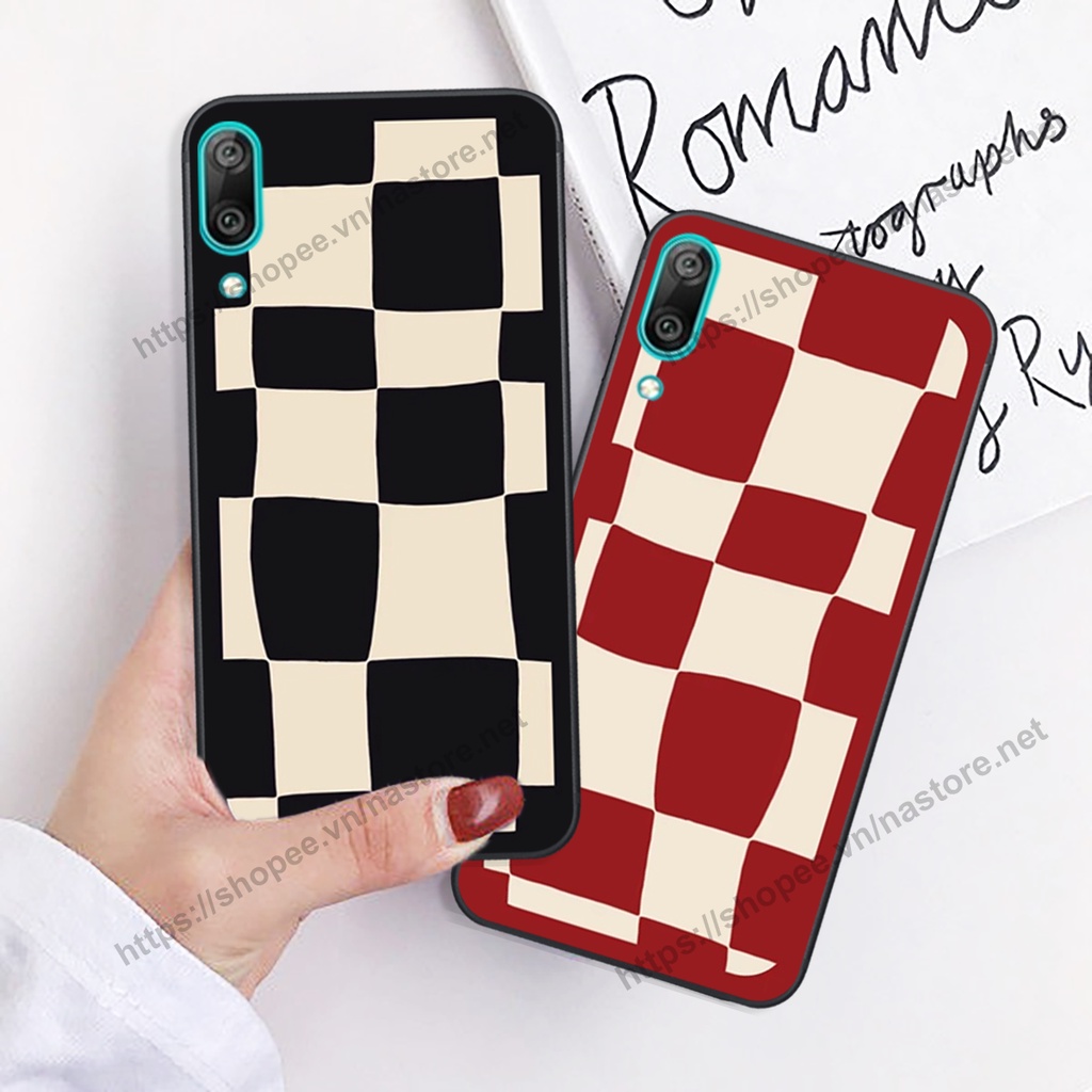 Ốp lưng Huawei Y7 Pro 2019 mặt cười, họa tiết caro đơn giản đẹp cute
