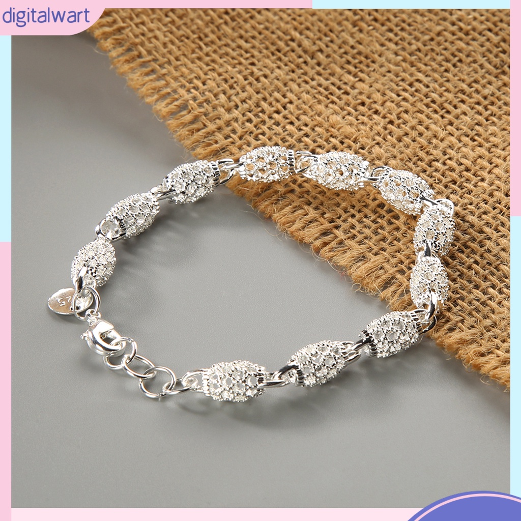 Vòng đeo tay dây kim loại mạ bạc thời trang cho nữ