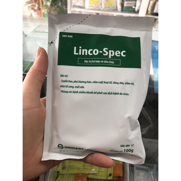 Lincospec chuyên hô hấp và tiêu chảy, thương hàn, viêm ruột trên gia súc gia cầm gói 100g