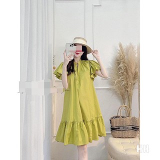 Váy suông đuôi cá màu xanh cốm