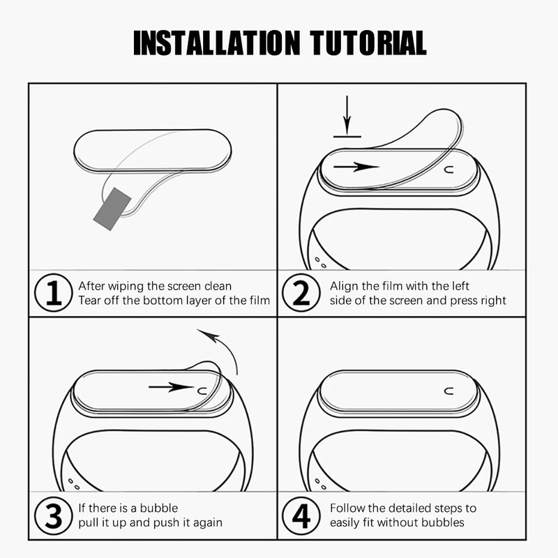 Miếng Dán 3D Trong Suốt Chống Trầy Bảo Vệ Màn Hình Cho Đồng Hồ Thông Minh Mi Band 7