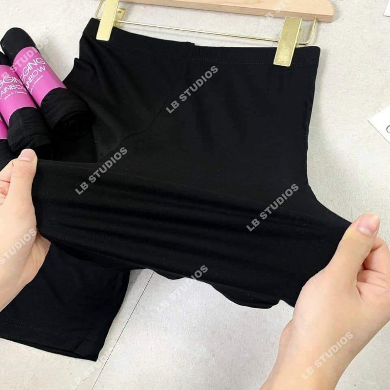 Quần Legging ngố bó quần thun lửng cuộn tím chất thun mát mặc cực tôn dáng