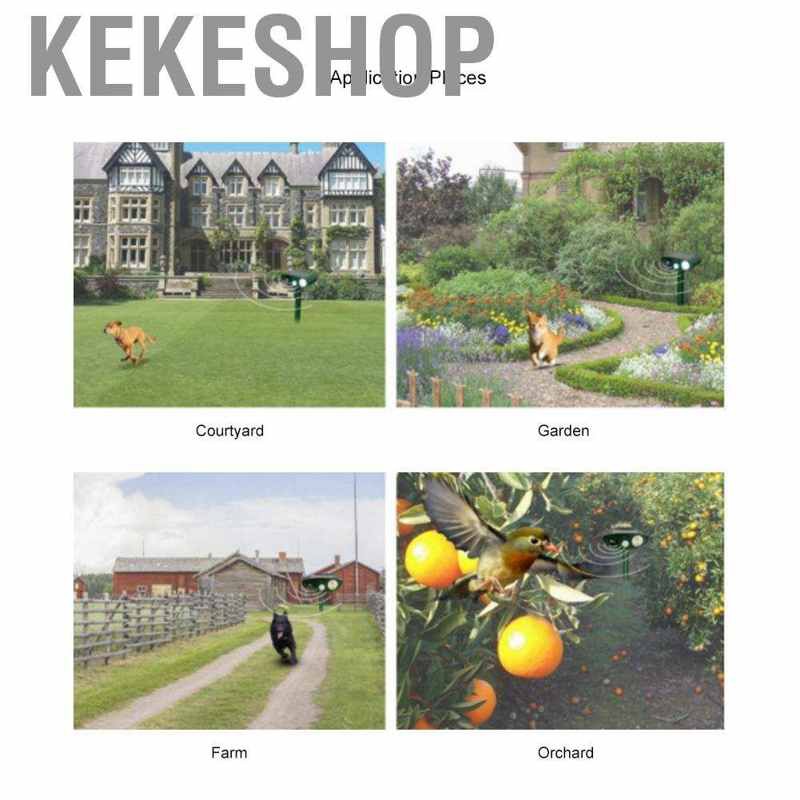 Kekeshop Solar Power Ultrasonic Electronic Pest Animal Repeller Repellent Sensor Garden