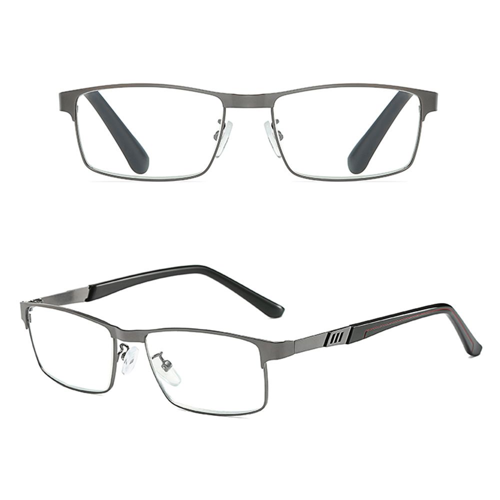 Mắt kính đọc sách hình chữ nhật siêu nhẹ chống ánh sáng xanh +1.0 +4.0 bằng thép không gỉ cho nam