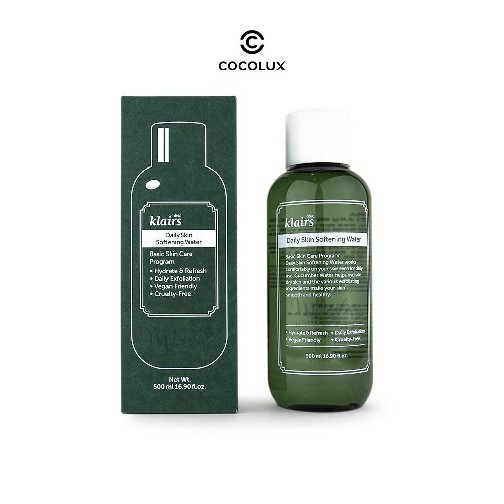 Nước Hoa Hồng Klairs Daily Skin Softening Water 500ml[CocoLux]