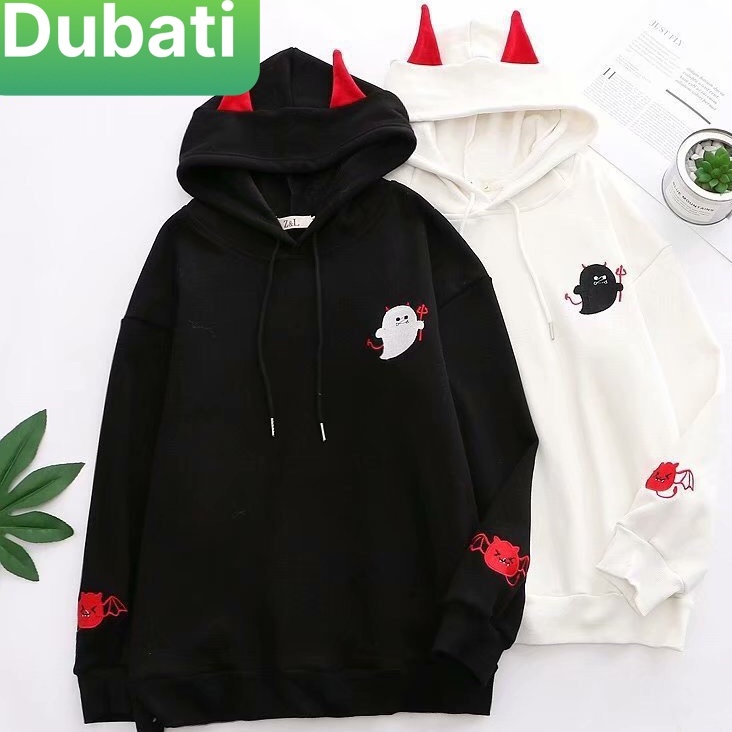 ÁO HOODIE, ÁO NỈ TAY DÀI CÓ MŨ NAM NỮ MA CUTE SIÊU XINH UNISEX - DUBATI FASHION