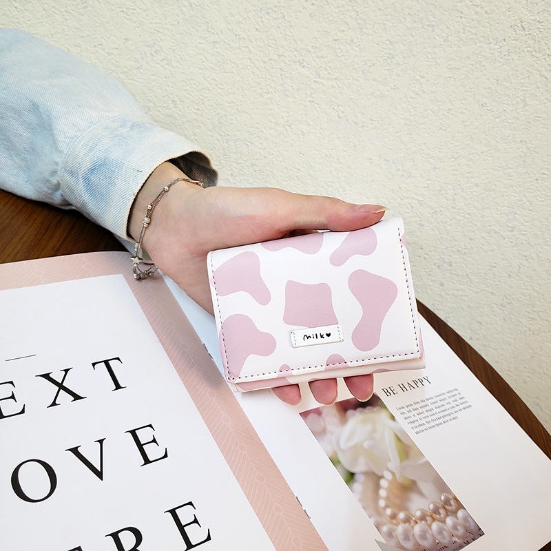 Ví Nữ Da Bò Gấp Làm Ba Thời Trang Hàn